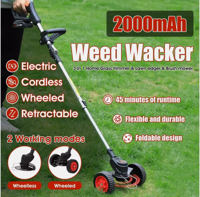 Sweet Home Australia™ Cordless Electric Lawn Trimmer, Grass Cutter & Brush Whipper Snipper