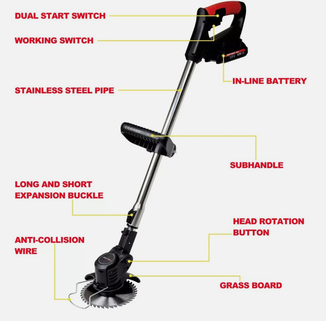 Sweet Home Australia™ Cordless Electric Lawn Trimmer, Grass Cutter & Brush Whipper Snipper