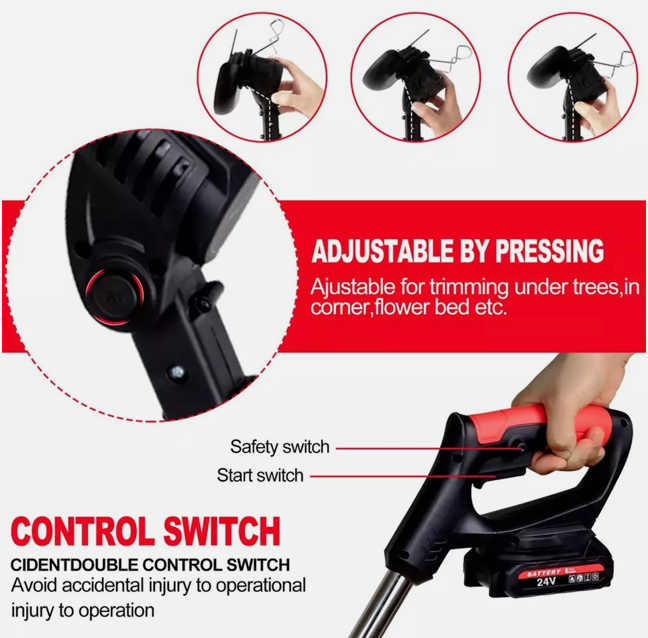 Sweet Home Australia™ Cordless Electric Lawn Trimmer, Grass Cutter & Brush Whipper Snipper