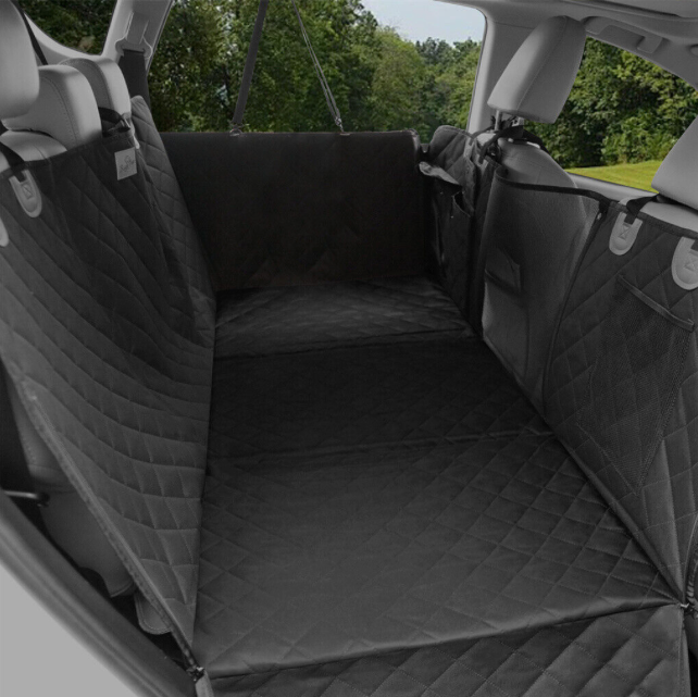 Sweet Home Australia™ Hard-Bottom Large Car Back Seat Mat & Hammock — Dog Protector (Black)