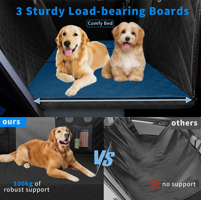 Sweet Home Australia™ Hard-Bottom Large Car Back Seat Mat & Hammock — Dog Protector (Black)