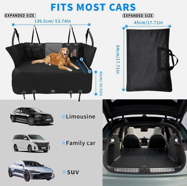 Sweet Home Australia™ Hard-Bottom Large Car Back Seat Mat & Hammock — Dog Protector (Black)