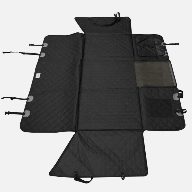 Sweet Home Australia™ Hard-Bottom Large Car Back Seat Mat & Hammock — Dog Protector (Black)