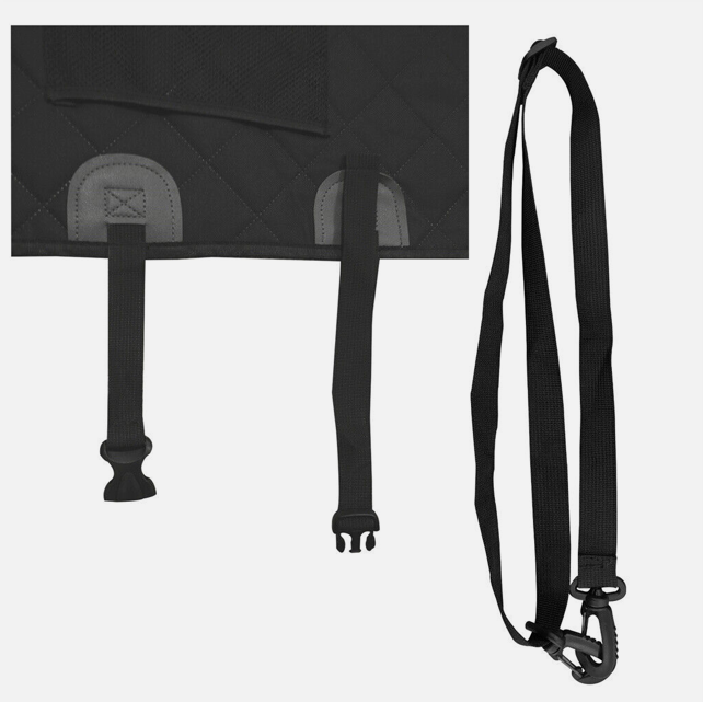 Sweet Home Australia™ Hard-Bottom Large Car Back Seat Mat & Hammock — Dog Protector (Black)